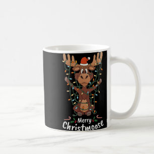 Merry Christmoose Christmas Moose Xmas Tree Lights Coffee Mug