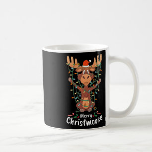 Merry Christmoose Christmas Moose Xmas Tree Lights Coffee Mug