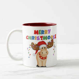 Merry Christmoose Christmas Two-Tone Coffee Mug