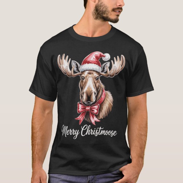Merry Christmoose – Elch Shirt für Weihnachten (Front)