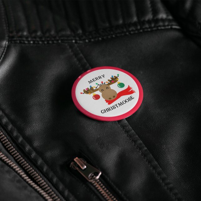 Merry Christmoose Funny Christmas 3 Cm Round Badge (Creator Uploaded)