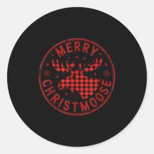 Merry Christmoose Funny Christmas Badge Moose Part Classic Round Sticker