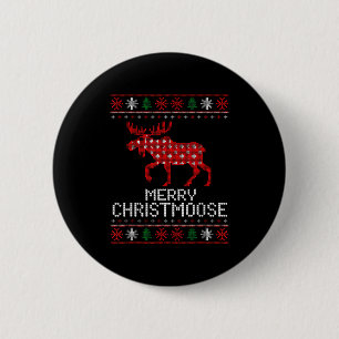 Merry Christmoose Funny Christmas Moose Sweater An 6 Cm Round Badge