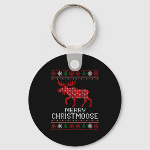 Merry Christmoose Funny Christmas Moose Sweater An Key Ring