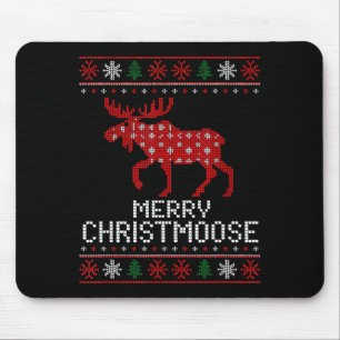 Merry Christmoose Funny Christmas Moose Sweater An Mouse Mat