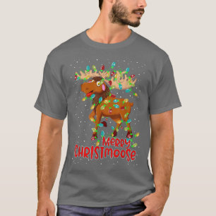 Merry Christmoose Funny Christmas Moose Xmas Tree T-Shirt
