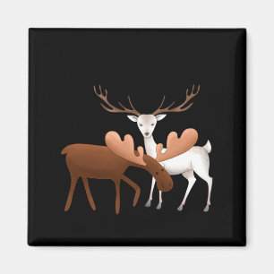 Merry Christmoose Happy New Deer T Shirt Magnet