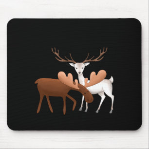 Merry Christmoose Happy New Deer T Shirt Mouse Mat