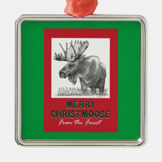 Merry Christmoose Metal Tree Decoration