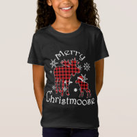 Merry Christmoose Moose Buffalo Red Plaid Christma