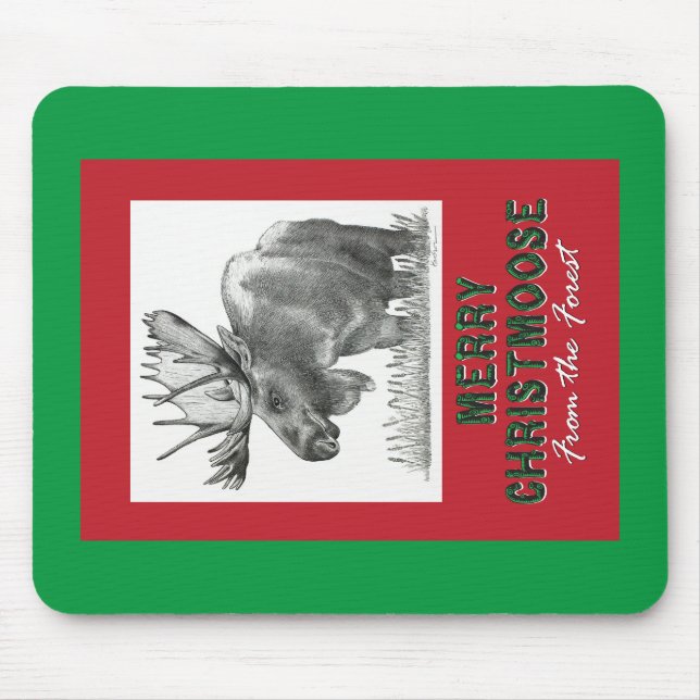 Merry Christmoose Mouse Mat (Front)