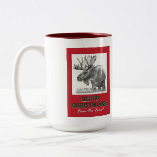 Merry Christmoose Two-Tone Coffee Mug