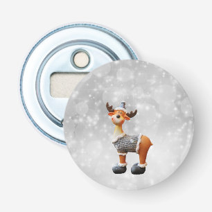 Merry Christmoose wearing a hat   Bottle Opener