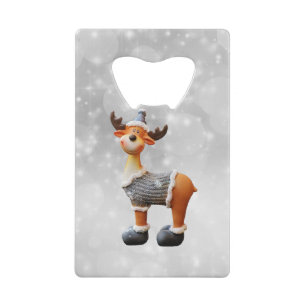 Merry Christmoose wearing a hat   Bottle Opener