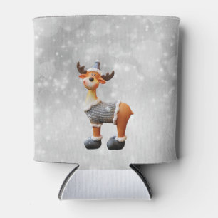 Merry Christmoose wearing a hat Can Cooler