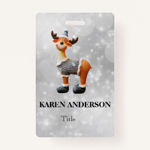 Merry Christmoose wearing a hat ID Badge