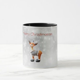 Merry Christmoose wearing a hat Mug