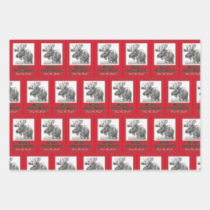 Merry Christmoose Wrapping Paper Sheet