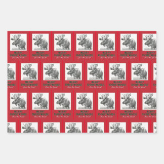 Merry Christmoose Wrapping Paper Sheet