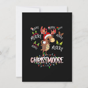 Merry Christmoose Xmas Moose Family Matching Group Invitation