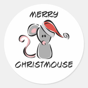 Merry Christmouse Classic Round Sticker