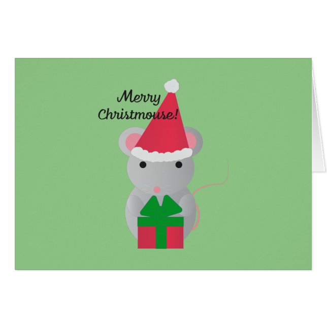 Merry Christmouse Cute Christmas Mouse (Front Horizontal)