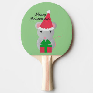 Merry Christmouse Cute Christmas Mouse Ping Pong Paddle