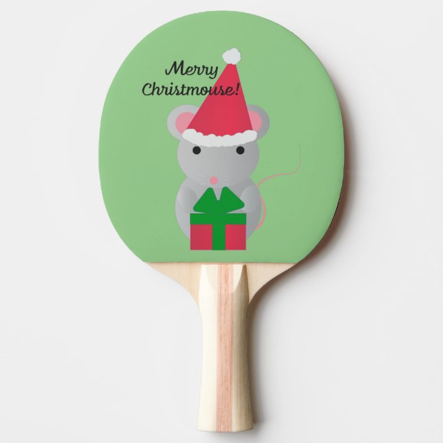 Merry Christmouse Cute Christmas Mouse Ping Pong Paddle (Front)