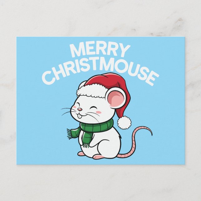 Merry Christmouse Holiday Postcard (Front)