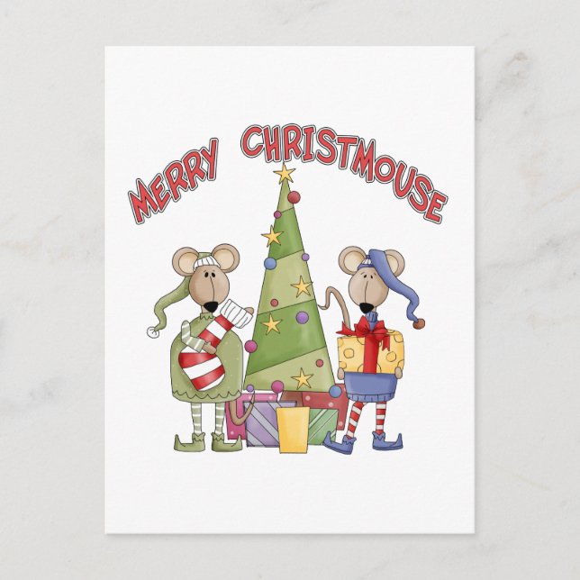 Merry Christmouse Holiday Postcard (Front)