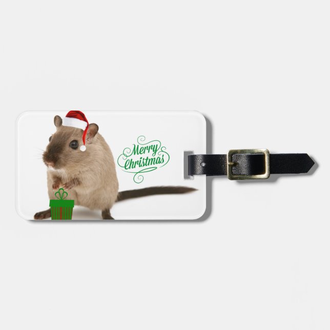 Merry Christmouse Luggage Tag (Front Horizontal)