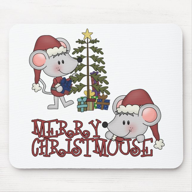 Merry Christmouse With Tree Mouse Mat (Front)