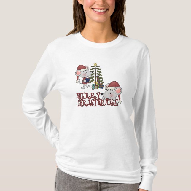 Merry Christmouse With Tree T-Shirt (Front)