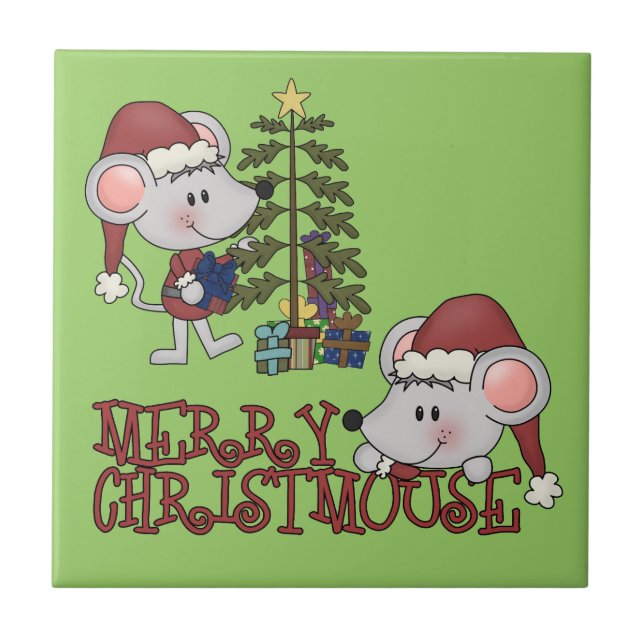 Merry Christmouse With Tree Tile (Front)