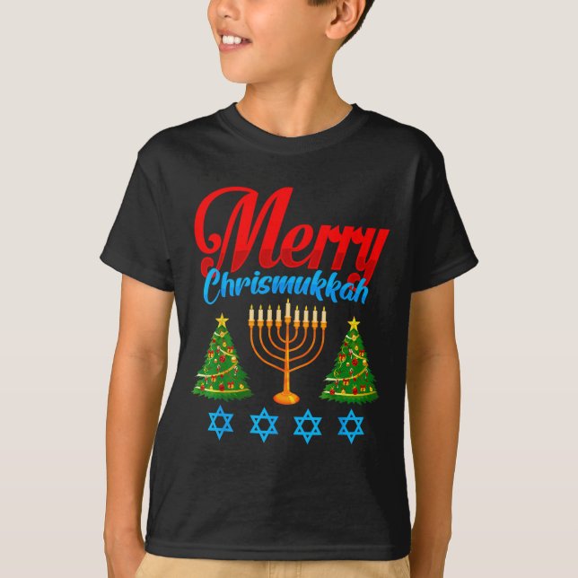 Merry Christmukkah Jewish Xmas Christmas Hanukkah  T-Shirt (Front)