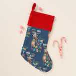 Merry Christmukkah Reindeer Christmas Stocking<br><div class="desc">Christmas Reindeer with Hanukkah menorah antlers to celebrate Hanukkah and Christmas.</div>