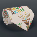 Merry Christmukkah Reindeer Tie<br><div class="desc">Christmas reindeer with a Hanukkah menorah for antlers with a Merry Christmukkah greeting.</div>