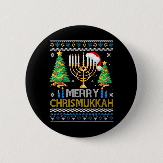 Merry Christmukkah Ugly Jewish Xmas Christmas 6 Cm Round Badge