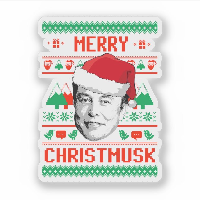 Merry Christmusk UGLY CHRISTMAS SWEATER (Front)