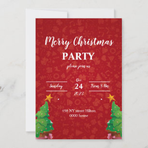 Merry chritsmas card invitation , Red xmas Card