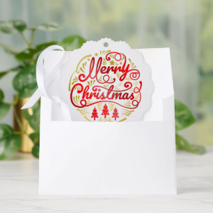 Merry Chrstmas Greetings - Button 1 Tree Decoration Card