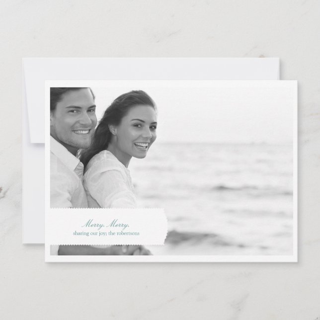 Merry Classic Holiday Photo Card (Front)