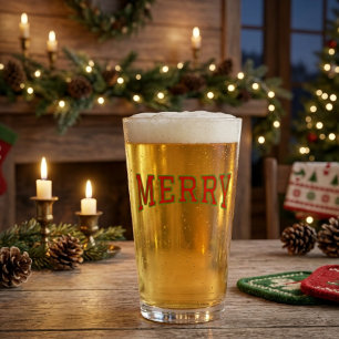Merry Classic Holiday Pint Glass