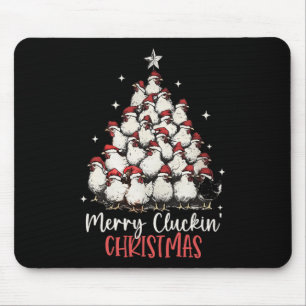 Merry Cluckin Christmas Funny Christmas Chickens F Mouse Mat