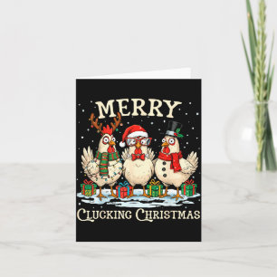 Merry Clucking Christmas Chicken Farm Animal Xmas Card