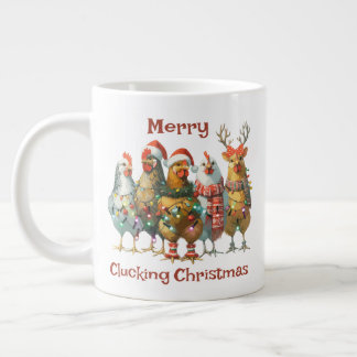 Merry Clucking Christmas Chicken  Large Coffee Mug