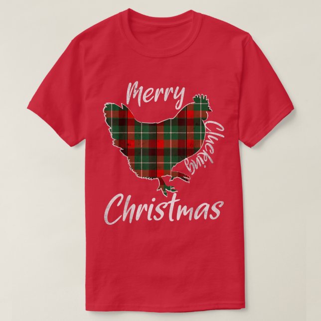 Merry Clucking Christmas Funny Chicken Lover Farme T-Shirt (Design Front)