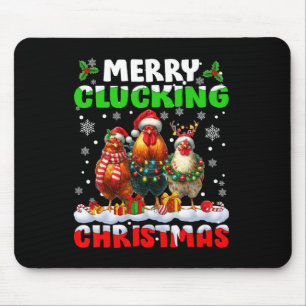 Merry Clucking Christmas Funny Chicken Santa Hat X Mouse Mat