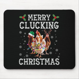 Merry Clucking Christmas Funny Chicken Santa Hat X Mouse Mat