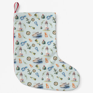 Merry Coastal Christmas Wrapping Paper Small Christmas Stocking